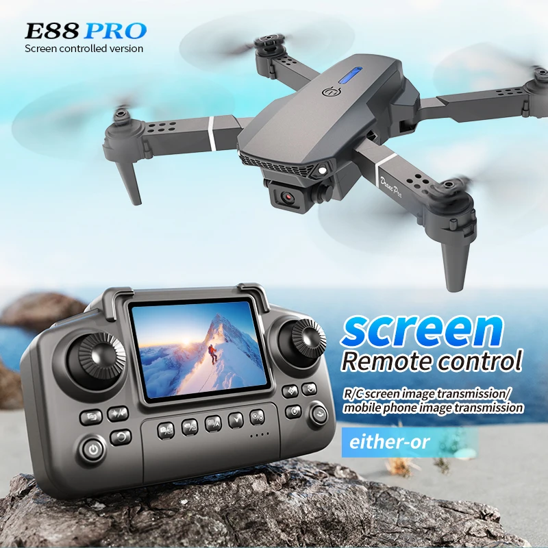 Drone Rc Harness - Drone Profissional E88 PRO com Tela,