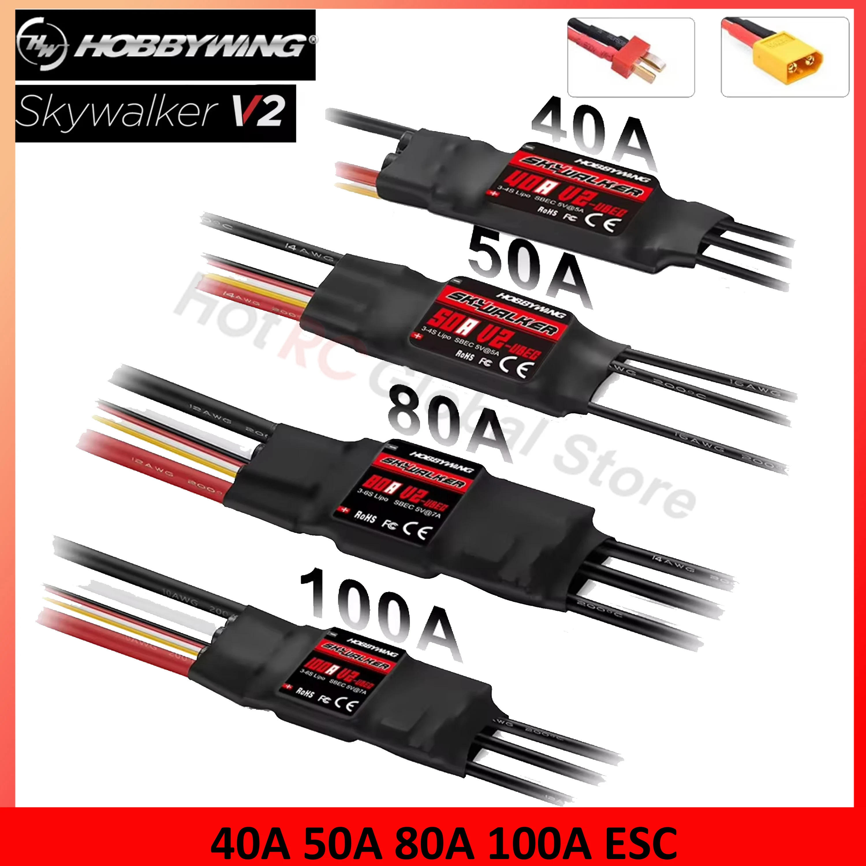 Drone Rc Link - HOBBYWING-Controlador de velocidade Skywalker Brushless ESC,