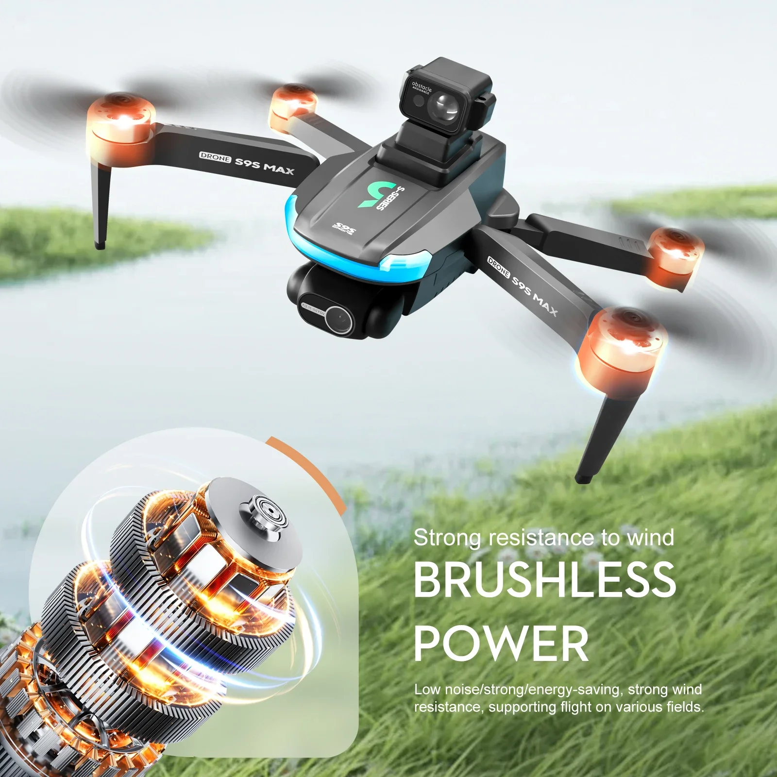 Novo s9s max mini drone 4k 2 e - Drone Rc Gps avaliação e preço