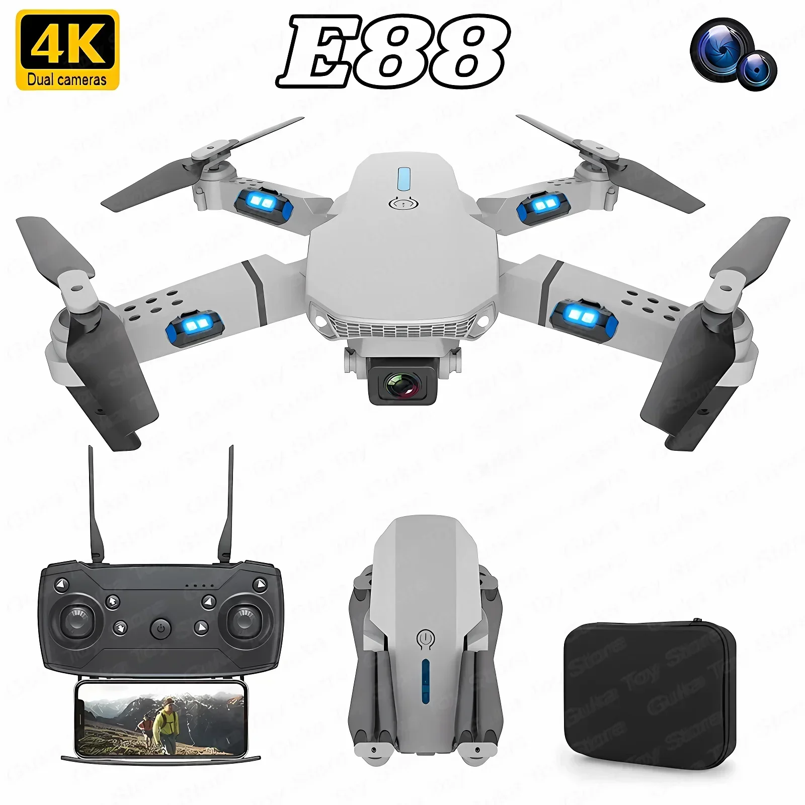 E88 pro wifi fpv drone grande  - Drone Rc Harness avaliação e preço