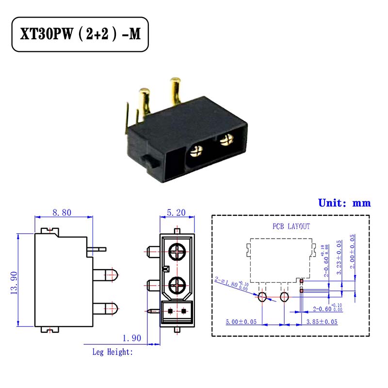5PCS Amass XT30(2+2)-F XT30PB( - Drone Rc Link avaliação e preço