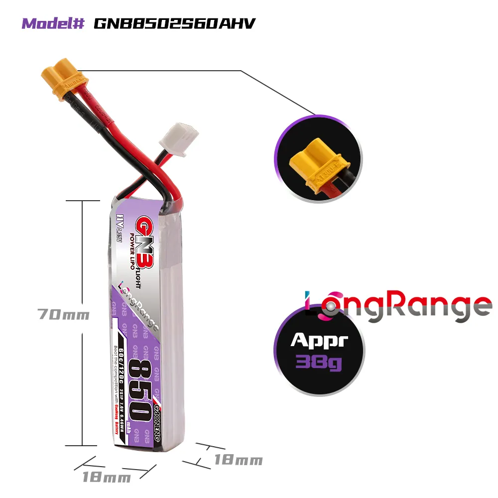 GAONENG GNB LiPo Bateria 850mA - Drone Rc Race avaliação e preço